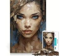 Cubist Illusion Portrait 1000 Pieces Puzzles for Adults DIY Fun Tight Connection Pattern Build Xmas Present (38x52cm)