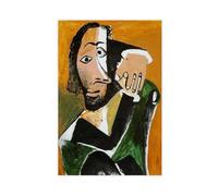 Cubist Portrait of A Seated Man by Famous Artist Pablo Picasso Canvas Modern Poster Wall Art Prints Paintings Living Room Bedroom Decor 24x36inch(60x90cm)