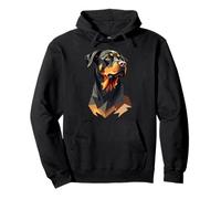 Cubist Rottweiler Dog Portrait Design Pullover Hoodie