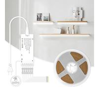 CUBITOR Under Cabinet COB Led Light Strip kit,16.4ft/5m Cuttable 6500K,Diffused Power with 6 Output Ports,Touch Switch&Dimmer Strip for Gun Safe Case,Book Shelf,Floating Shelf,Wall Panel,Home Decor