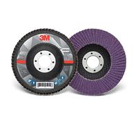 Cubitron 3M Flap Disc 769F, Type 27, 60+, 4-1/2 in x 7/8 in, High Performance Abrasive, Ceramic Precision-Shaped Grain Grinding and Finishing Disc, Carbon Steel, Stainless Steel