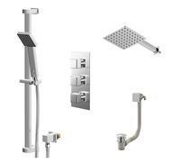 Cubix Polished Concealed Triple Thermostatic Shower Valve | Chrome | Stainless Steel | 200mm