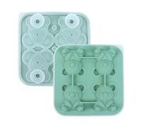 Cuboid Ice Mold - 4-Grid Bear Shaped Ice Shapes for Cocktails - Round Shapes Household Easy Removable For Bars Kitchen Freezer Drinks Cold Drinks Food Home Snacks