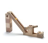Cuboro Kick Extra Set Wooden Marble Run with Kick Hammer, 8 Track Elements, 5 Marbles, Ages 6+ Years, Swiss Beech Wood, Sustainable Sources