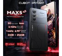 CUBOT MAX 5, 5G Smartphone Android, Dimensity 8200, 6.95" 144Hz Large Screen, 24GB RAM + 256GB ROM, Gaming Phone, Coming Soon Black