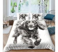 CUBSKRIRB English Cocker Spaniel Duvet Cover 3 PCS Hotel Quality Quilt Cover Bedding Bed Covers with Pillowcases with Zipper Closure Ultra Soft Hypoallergenic Microfiber King（220x240cm）
