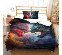 CUBSKRIRB Evil Dragon 3D Printed Duvet Cover Set 2 Pieces Bed Duvet Set Soft Easy Care with Zipper Closure,Pillowcases for Teens And Adults Single(135x200cm)
