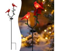 Cubular Solar Cardinal Bird Statue Light Outdoor, Solar Powered Garden Decor with Iron Stake, Waterproof Cardinal Bird Decorations for Yard Patio Garden, Memorial Gift for Mom Grandma