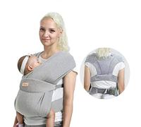 CUBY Baby Wrap Carrier Newborn, Half Buckle Ergonomic Butterfly Back Shape Baby Sling Carrier Adjustable Head Neck Support Kangaroo Front Backpack with Head Cover Toddler Newborn Sling Up to 35LBS