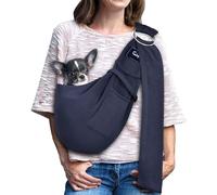 CUBY CBROSEY Pet Sling Carrier, Adjustable Sling Bag, Dog Cat Outdoor Shoulder Carrier Bag (Blue)