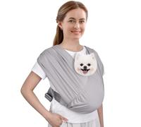 CUBY Swaddle Dog Sling Carrier for Small Dogs, Front Pet Sling Carrie Chest, Hands Free Adjustable Cat Sling Carrier Soft Cotton Reducing Pain Puppy Sling Carrier for Small Pets Up to 11lb(Light Gray)