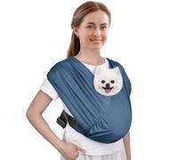 CUBY Swaddle Dog Sling Carrier for Small Dogs, Front Pet Sling Carrie Chest, Hands Free Adjustable Cat Sling Carrier Soft Cotton Reducing Pain Puppy Sling Carrier for Small Pets Up to 11lb (Blue)
