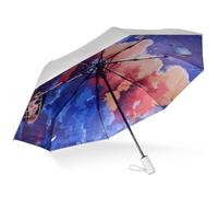 CUBY UV Sun Umbrella Compact Folding Travel Umbrella Auto Open and Close for Windproof, Rainproof & 99.9% UV Protection Parasol with Silver Anti-UV Coating
