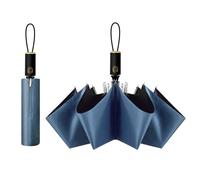 CUBY UV Sun Umbrella Compact Folding Travel Umbrella Auto Open and Close for Windproof, Rainproof & 99.9% UV Protection Parasol with Black Anti-UV Coating (Dark blue)