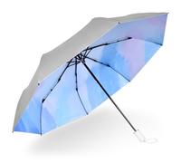 Cuby UV Sun Umbrella Compact Folding Umbrella lightweight Portable Manual Travel Umbrella for Rainproof & 99% UV Protection with Black Anti-UV Coating, Manual Umbrella-Blue, 98 centimeters diameter