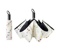 Cuby UV Sun Umbrella Compact Folding Umbrella lightweight Portable Manual Travel Umbrella for Rainproof & 99% UV Protection with Black Anti-UV Coating(Manual Umbrella-Flower)