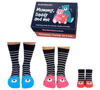 Cucamelon Mummy, Daddy and Me Matching Socks Gift Set - 3 Pairs for Mum (UK 4-8), Dad (UK 6-11), and Baby (Newborn+) - Cute Bear Family Socks Gift Box, Ideal Baby Shower Present or Cherished Keepsake