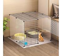 CucCe Large Cats Enclosure Cat Cage - Cat Cage Playpen Cat Enclosure Indoor Ferret Cage Dog Cages for Small Dogs Indoo Cat Cages Easy to Clean(Schwarz,75X75X47CM)