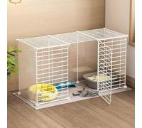 CucCe Large Cats Enclosure Cat Cage - Cat Cage Playpen Cat Enclosure Indoor Ferret Cage Dog Cages for Small Dogs Indoo Cat Cages Easy to Clean(White,111X39X47CM)