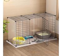 CucCe Large Cats Enclosure Cat Cage - Cat Cage Playpen Cat Enclosure Indoor Ferret Cage Dog Cages for Small Dogs Indoo Cat Cages Easy to Clean(Schwarz,111X39X47CM)