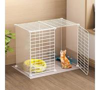 CucCe Large Cats Enclosure Cat Cage - Cat Cage Playpen Cat Enclosure Indoor Ferret Cage Dog Cages for Small Dogs Indoo Cat Cages Easy to Clean(White,75X39X47CM)
