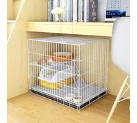 CucCe Large Cats Enclosure Cat Cage Cat Crate Pet Cage Dog Cat Puppy Training Folding Metal Kennel Crate with Tray, Easy to(White,58x42x50cm)