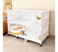 CucCe Large Cats Enclosure Cat Cage Indoor Cat Enclosure DIY Cat Playpen Detachable Kennels Small Animal Cage with Wheel(105x45x75cm)