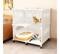CucCe Large Cats Enclosure Cat Cage Indoor Cat Enclosure DIY Cat Playpen Detachable Kennels Small Animal Cage with Wheel(70x45x75cm)