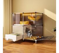 CucCe Large Cats Enclosure Cat Cage Indoor, Cat Enclosure DIY Pet Playpen Kitten Cage with Litter Box Cat House Detachable Metal Wire Kennels Crate(75x39x78cm)