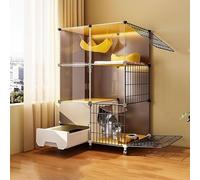 CucCe Large Cats Enclosure Cat Cage Indoor, Cat Enclosure DIY Pet Playpen Kitten Cage with Litter Box Cat House Detachable Metal Wire Kennels Crate(75x39x112cm)