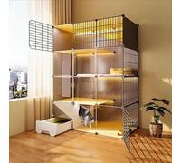 CucCe Large Cats Enclosure Cat Cage Indoor, Cat Enclosure with Litter Box Kitten Cage DIY Pet Playpen Cat House Detachable Metal Wire Kennels Crate(109x39x142cm)