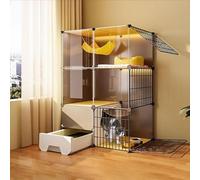 CucCe Large Cats Enclosure Cat Cage Indoor, Cat Enclosure with Litter Box Kitten Cage DIY Pet Playpen Cat House Detachable Metal Wire Kennels Crate(75x39x107cm)