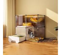 CucCe Large Cats Enclosure Cat Cage Indoor, Cat Enclosure with Litter Box Kitten Cage DIY Pet Playpen Cat House Detachable Metal Wire Kennels Crate(75x39x73cm)