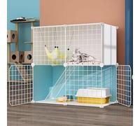 CucCe Large Cats Enclosure Cat Cage Indoor, Cat Enclosures Cat Cage with Metal Wire Dense Detachable Cat House Cattery with Hammock(75x39x73cm)
