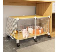 CucCe Large Cats Enclosure Cat Cage Indoor, Cat Enclosures DIY Cat Playpen Detachable Small Animal Cage with Wheel(70x45x40cm)