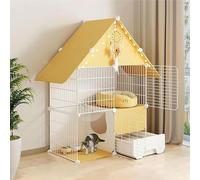 CucCe Large Cats Enclosure Cat Cage Indoor, Large DIY Pet Playpen Cat Enclosures Small Animal House Detachable Cat Crate with Litter Box(75x39x110cm)