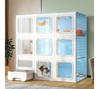 CucCe Large Cats Enclosure Cat Cage Indoor with Litter Box, Cat Enclosures DIY Kitten Cage Detachable Cat House Cattery with Hammock(105x35x105cm)