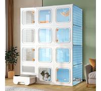 CucCe Large Cats Enclosure Cat Cage Indoor with Litter Box, Cat Enclosures DIY Kitten Cage Detachable Cat House Cattery with Hammock(105x35x140cm)