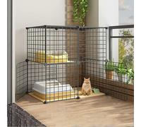 CucCe Large Cats Enclosure Cat Cage, Semi-Enclosed Detachable Metal Cat Cages Large Cat Cages for Pet Puppies Ferret Rabbit Hedgehog Guinea Pig