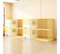 CucCe Large Cats Enclosure Cat Cage with Cat Litter Box, Indoor DIY Cat Enclosures Kitten Playpen Detachable Metal Small Animal Cage(210x35x70cm)