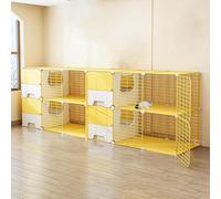 CucCe Large Cats Enclosure Cat Cage with Cat Litter Box, Indoor DIY Cat Enclosures Kitten Playpen Detachable Metal Small Animal Cage(210x45x70cm)