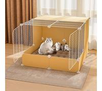 CucCe Large Cats Enclosure Cat Cages, Indoor Cat Enclosure Cat Kennel Kitten Playpen Dog Crates for Large Dogs Ferret Cage Pet Playpen(Yellow,A)