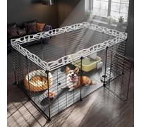 CucCe Large Cats Enclosure Cat Cages Indoor, Dog Playpen, DIY Cat Enclosure Detachable Rabbit Cage Small Animal Cage Guinea Pig Playpen with Doors(A)