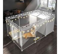 CucCe Large Cats Enclosure Cat Cages Indoor, Dog Playpen, DIY Cat Enclosure Detachable Rabbit Cage Small Animal Cage Guinea Pig Playpen with Doors(B)