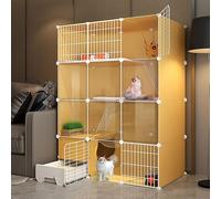 CucCe Large Cats Enclosure Cat Playpen Detachable Metal Wire Indoor DIY Kennels Crate Cat Cage with Cat Litter Box Detachable Metal Wire Kennels