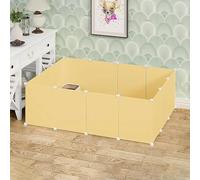 CucCe Large Cats Enclosure DIY Small Animal Cage for Rabbit | Pet Playpen Guinea Pig Cages Cat Enclosure Puppy Cage(Yellow)