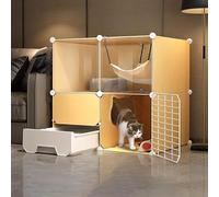 CucCe Large Cats Enclosure Large Cat Cage - Wire Indoor DIY Kennels Crate Cat Cage with Cat Litter Box Detachable Metal Wire Kennels