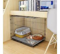 CucCe Large Cats Enclosure Pet Cage Dog Cat Puppy Training Cat Cage Cat Crate Folding Metal Kennel Crate With Tray, Easy to(68x49x59cm)