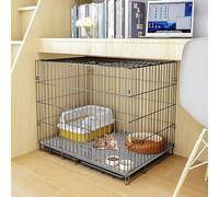 CucCe Large Cats Enclosure Pet Cage Dog Cat Puppy Training Cat Cage Cat Crate Folding Metal Kennel Crate With Tray, Easy to(83x59x69cm)