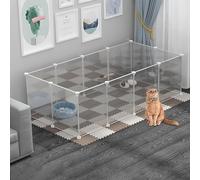 CucCe Large Cats Enclosure Small Animal Playpen, Rabbit Cage Guinea Pig Cages Cat Enclosure Indoor & Outdoor Portable Metal Wire Yard Fence(147x75x47cm)